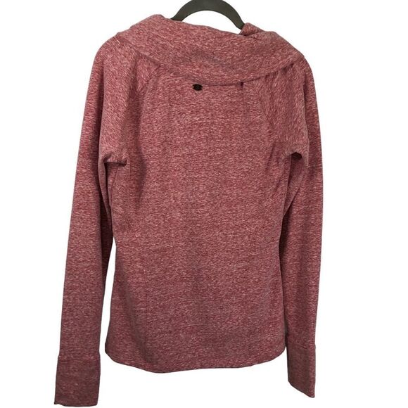 Athleta Women’s Heathered Red funnel neck long sleeved pullover top Size Small - Picture 5 of 11